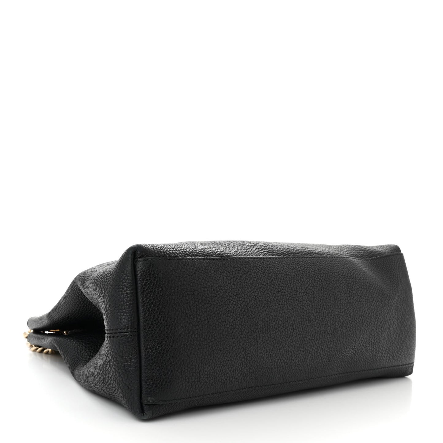 Pebbled Calfskin Medium Soho Chain Shoulder Bag Black