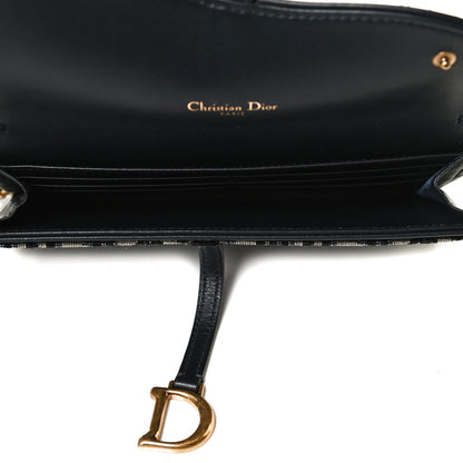 Christian Dior Oblique Saddle Chain Long Wallet Blue 5 of 14