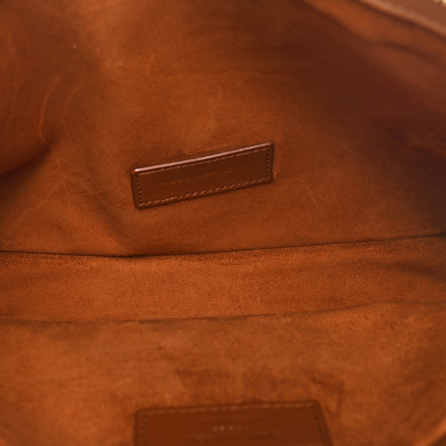 Calfskin Rive Gauche Zipped Pouch Vintage Brown Gold