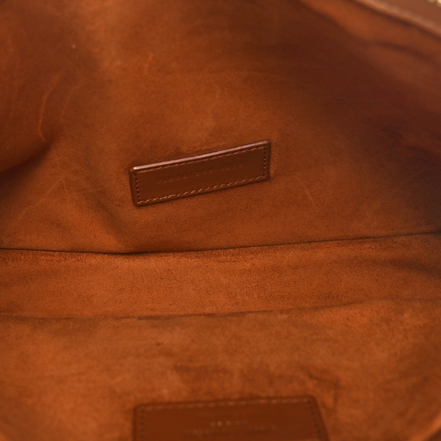 Saint Laurent Calfskin Rive Gauche Zipped Pouch Vintage Brown Gold 5 of 11