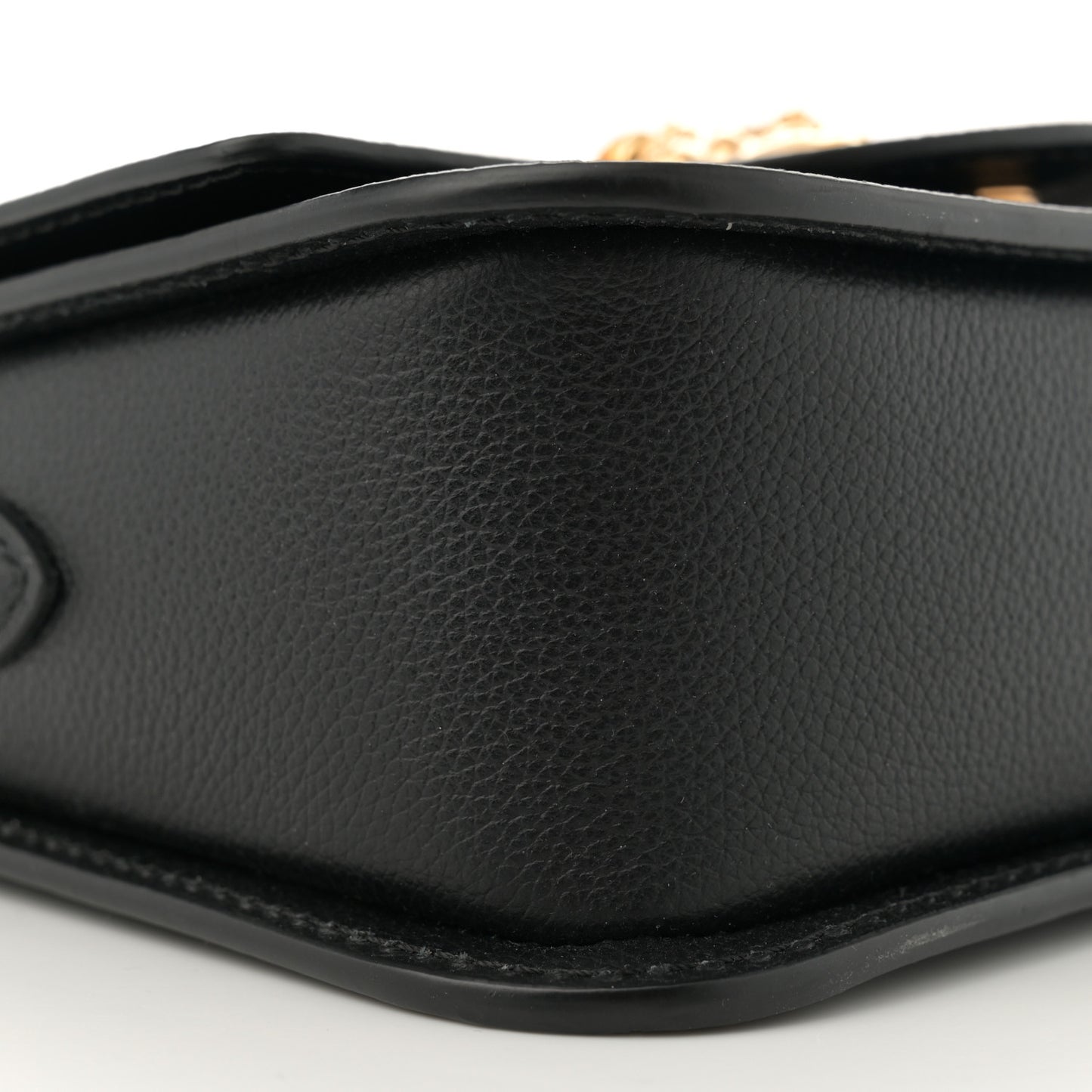 Grained Calfskin La Medusa Flap Shoulder Bag  Black