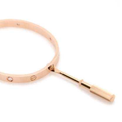 Cartier 18K Pink Gold 4 Diamond LOVE Bracelet 18 5 of 6