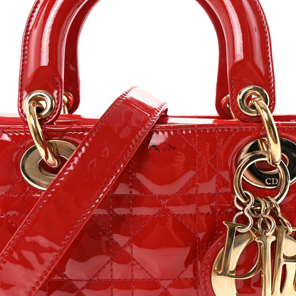 Christian Dior Patent Cannage Small Lady Dior Red 8 of 10