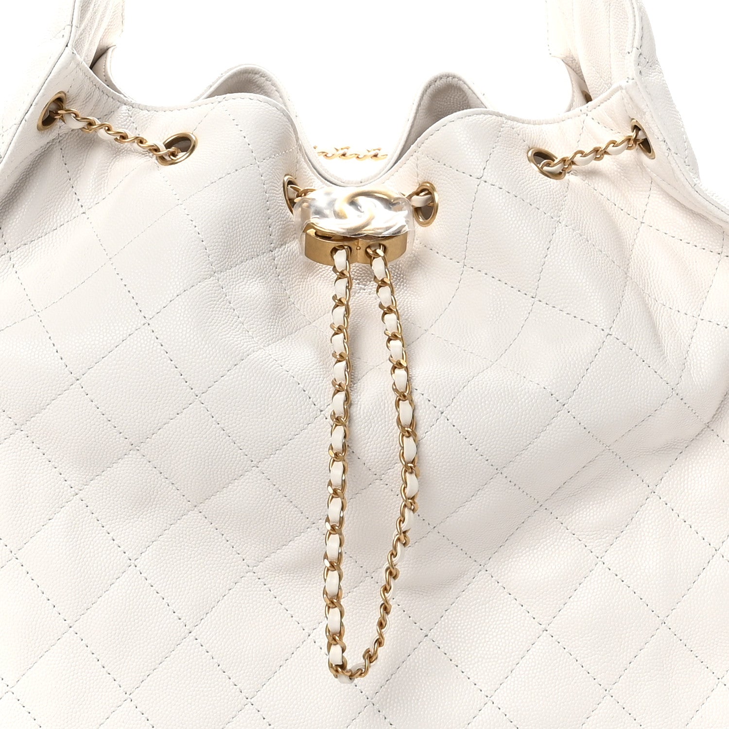 Chanel Caviar Quilted Medium Chanel 25 Handbag White 9 of 11