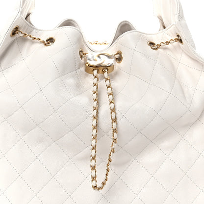 Chanel Caviar Quilted Medium Chanel 25 Handbag White 9 of 11