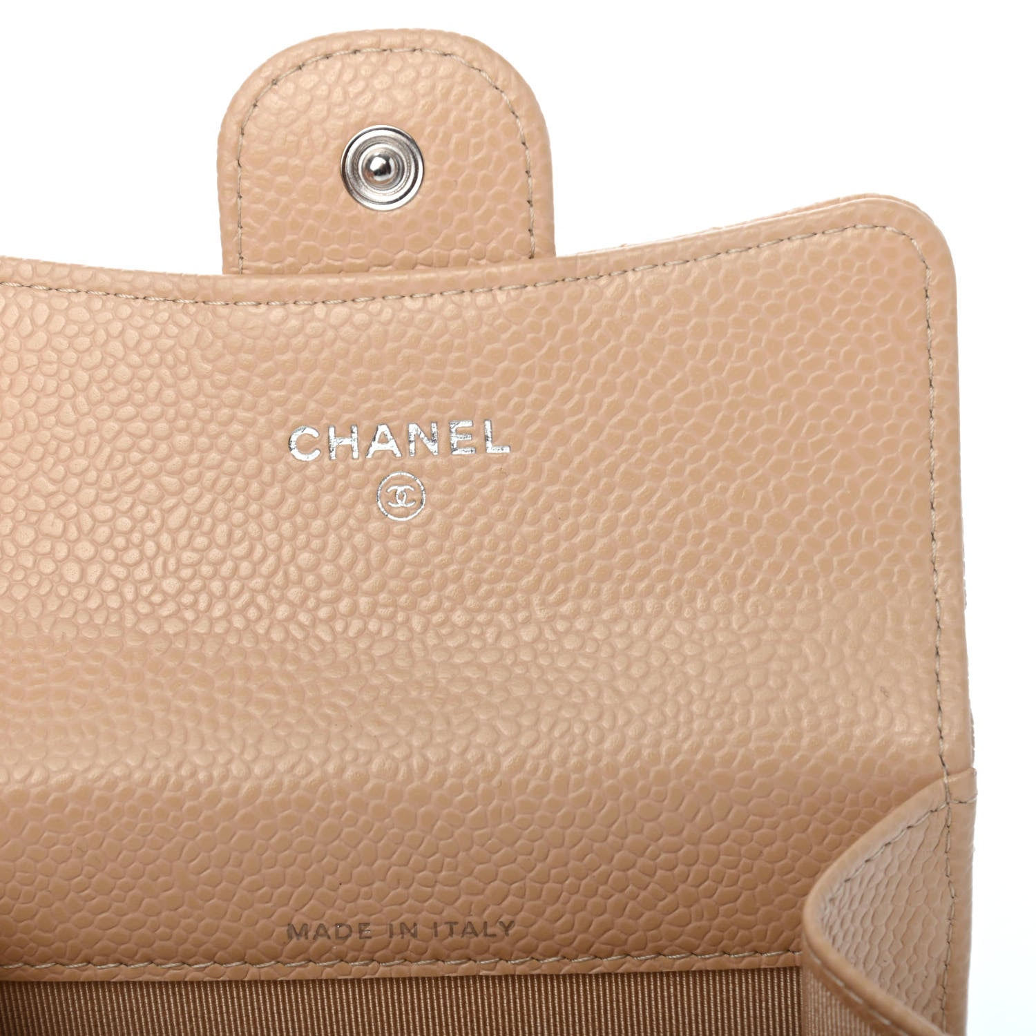 Chanel Caviar Quilted Flap Card Holder Wallet Beige 6 of 9