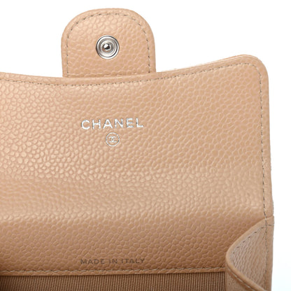 Chanel Caviar Quilted Flap Card Holder Wallet Beige 6 of 9