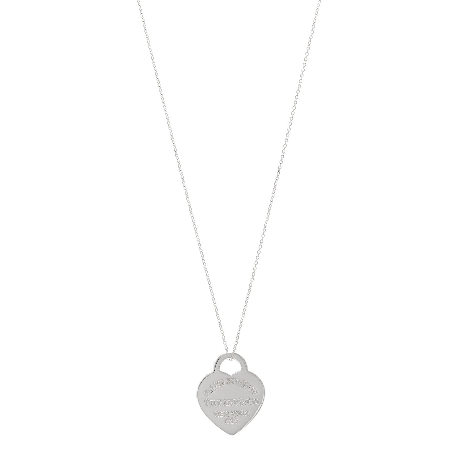 Tiffany Sterling Silver Return To Tiffany Heart Tag Pendant Chain Necklace 1 of 5