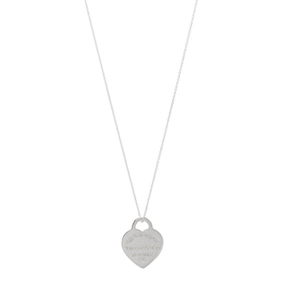 Tiffany Sterling Silver Return To Tiffany Heart Tag Pendant Chain Necklace 1 of 5