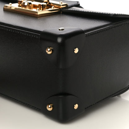 Gucci Calfskin Small Padlock Bamboo Shoulder Bag Black 10 of 11