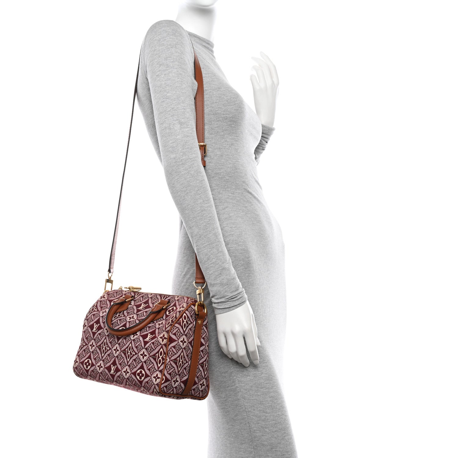 Louis Vuitton Jacquard Since 1854 Speedy Bandouliere 25 Bordeaux 2 of 9
