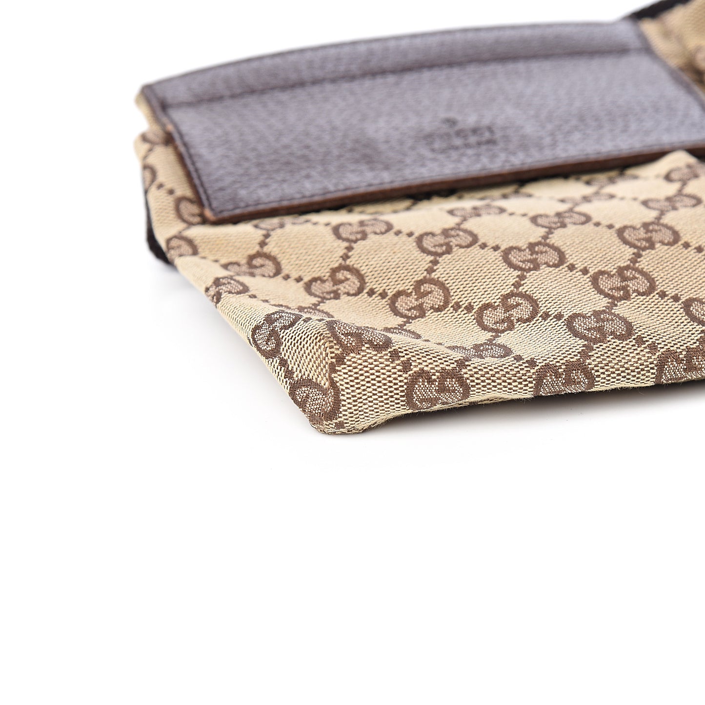 GG Monogram Double Pocket Belt Bag Dark Brown
