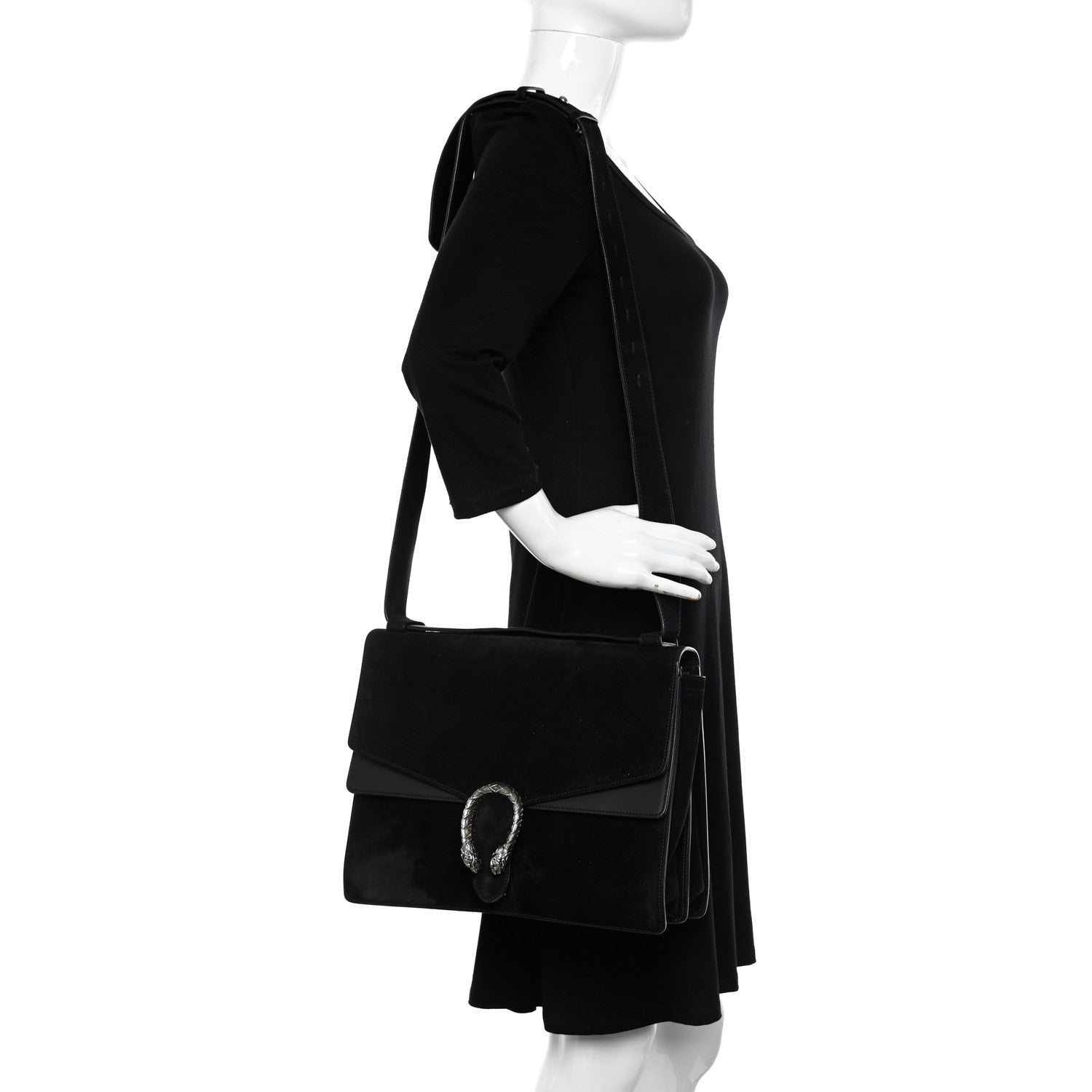 Gucci Suede Medium Dionysus Messenger Bag Black 2 of 12