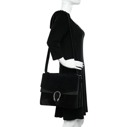 Gucci Suede Medium Dionysus Messenger Bag Black 2 of 12