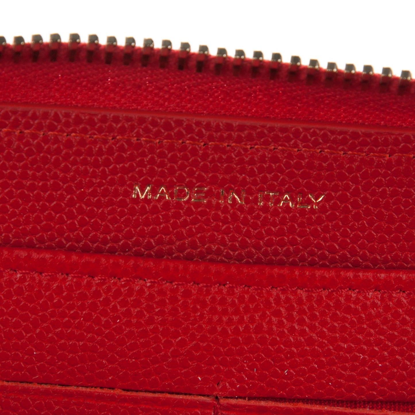 Caviar Camellia Embossed Zip Around Large Gusset Wallet Red