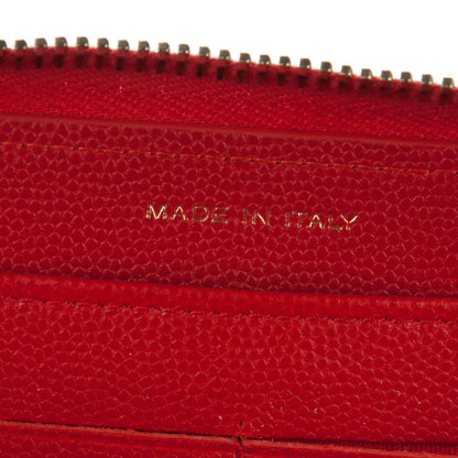 Chanel Caviar Camellia Embossed Zip Around Large Gusset Wallet Red 6 of 8
