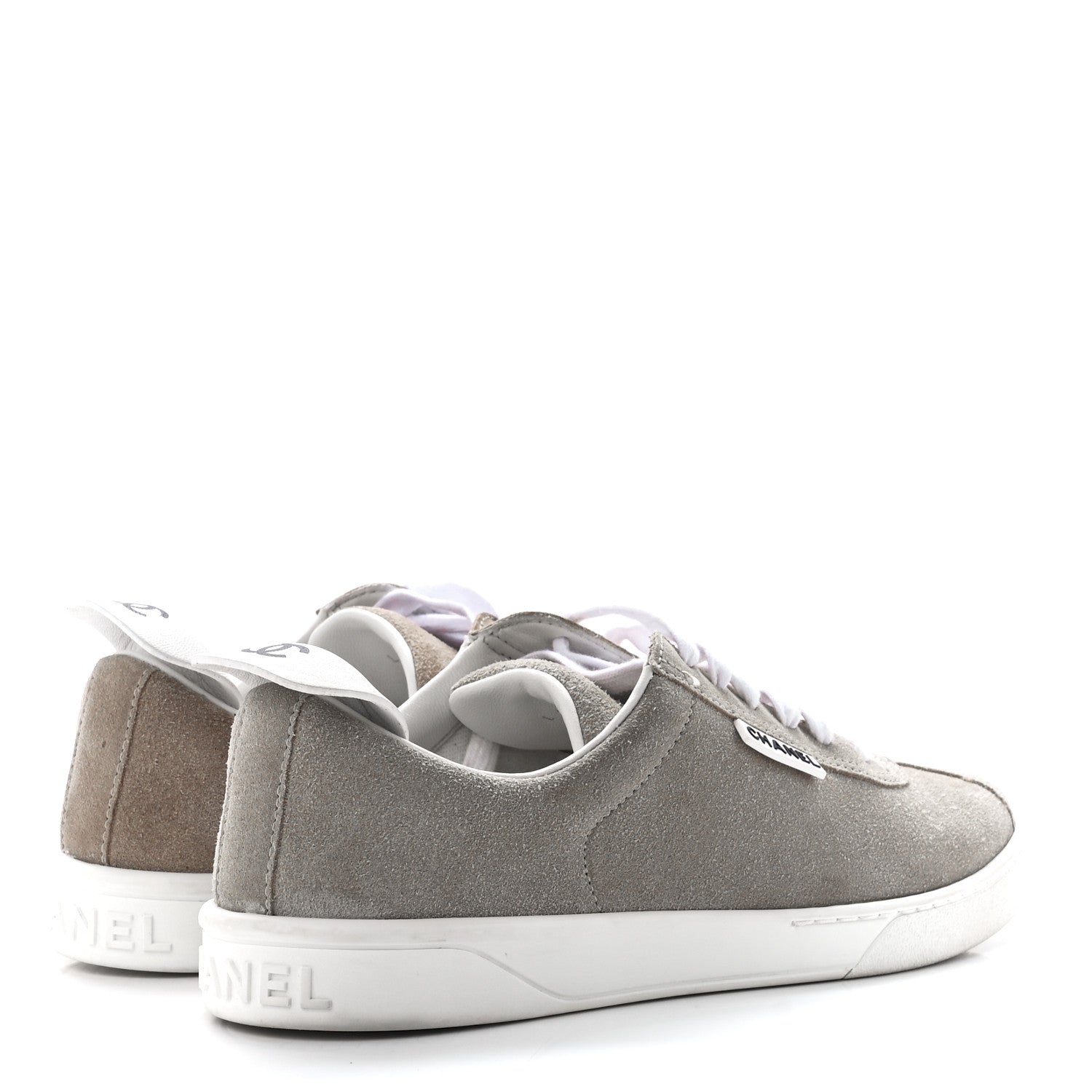 Chanel Suede Calfskin Womens Sneakers 41 Dark Beige 4 of 9