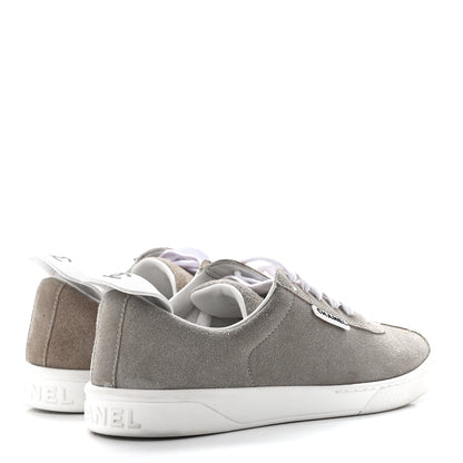 Chanel Suede Calfskin Womens Sneakers 41 Dark Beige 4 of 9