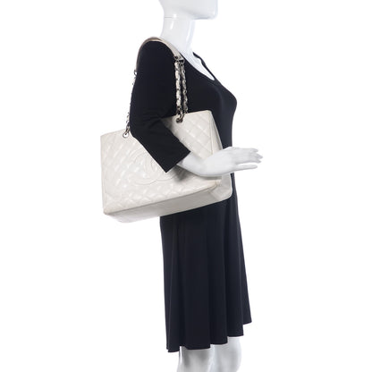 Chanel Caviar Quilted Grand Shopping Tote GST White 2 of 27