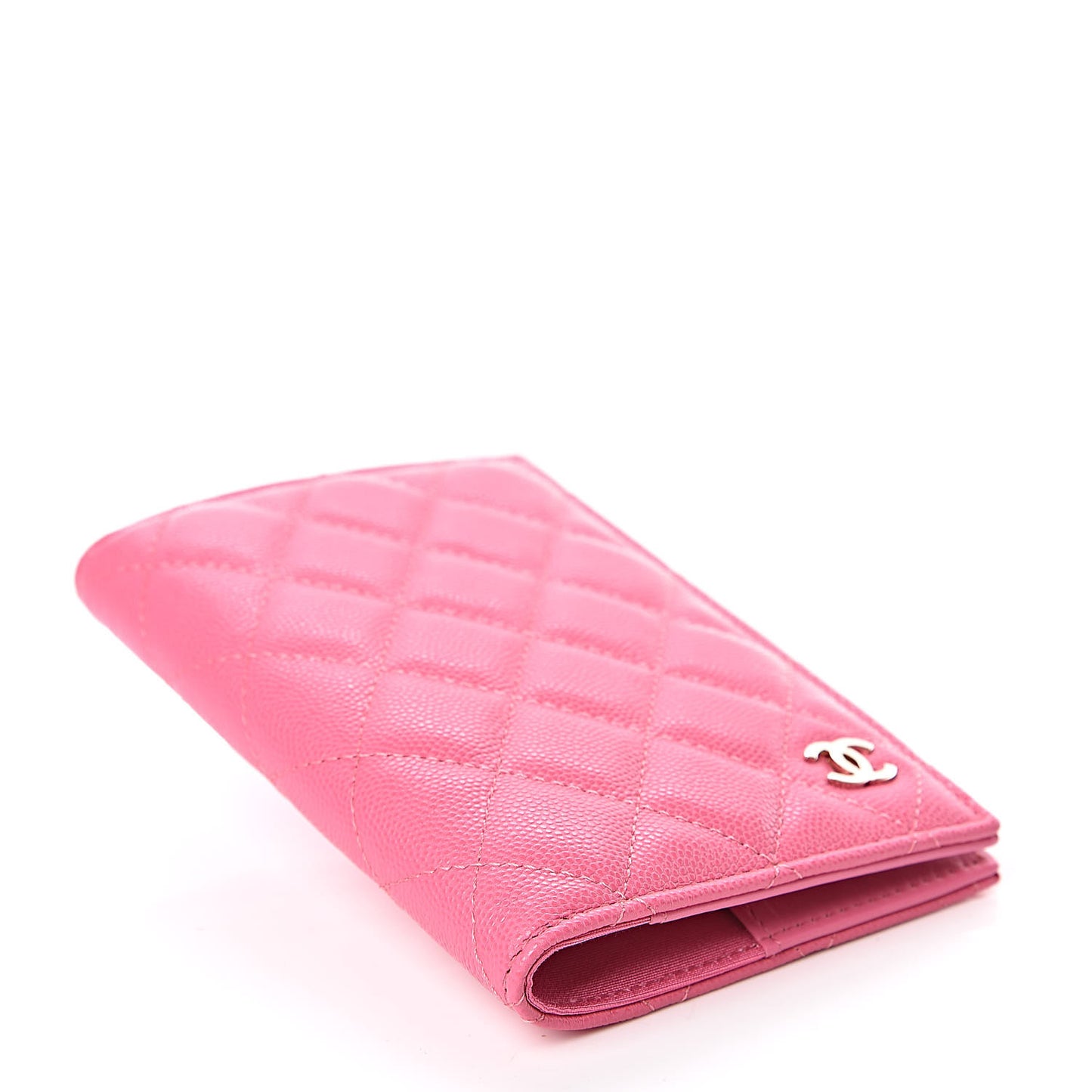 Caviar Quilted Passport Holder Pink