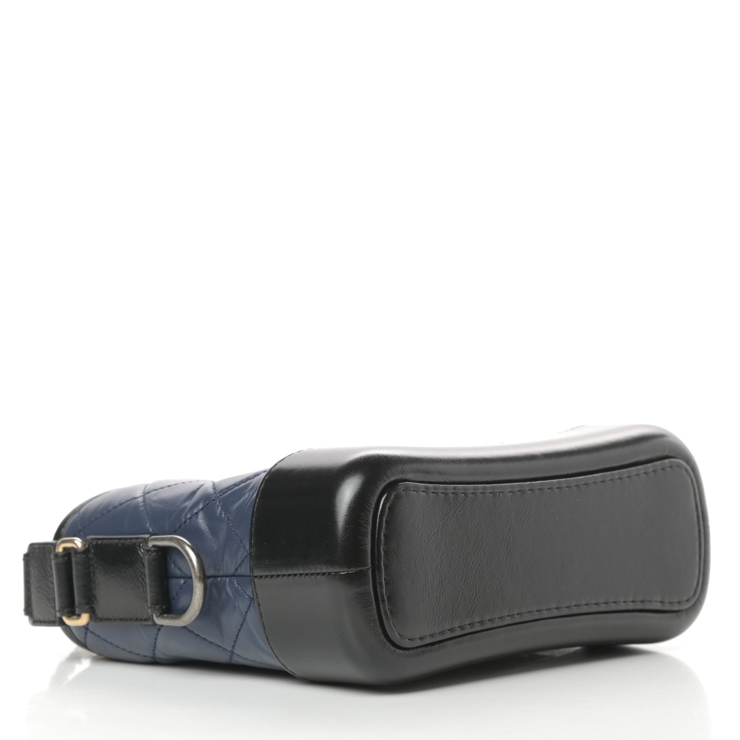 Aged Calfskin Quilted Small Gabrielle Hobo Navy Black