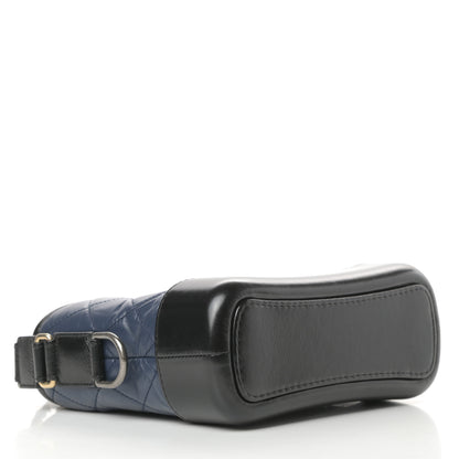 Chanel Aged Calfskin Quilted Small Gabrielle Hobo Navy Black 4 of 13