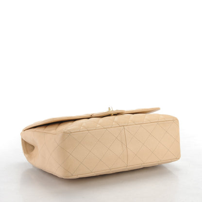 Chanel Caviar Quilted Jumbo Single Flap Beige 4 of 11