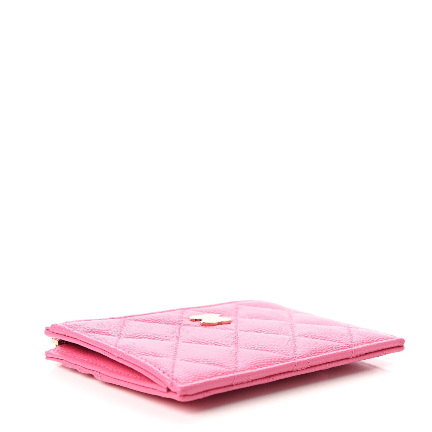 Caviar Quilted CC Zip Card Holder Pink