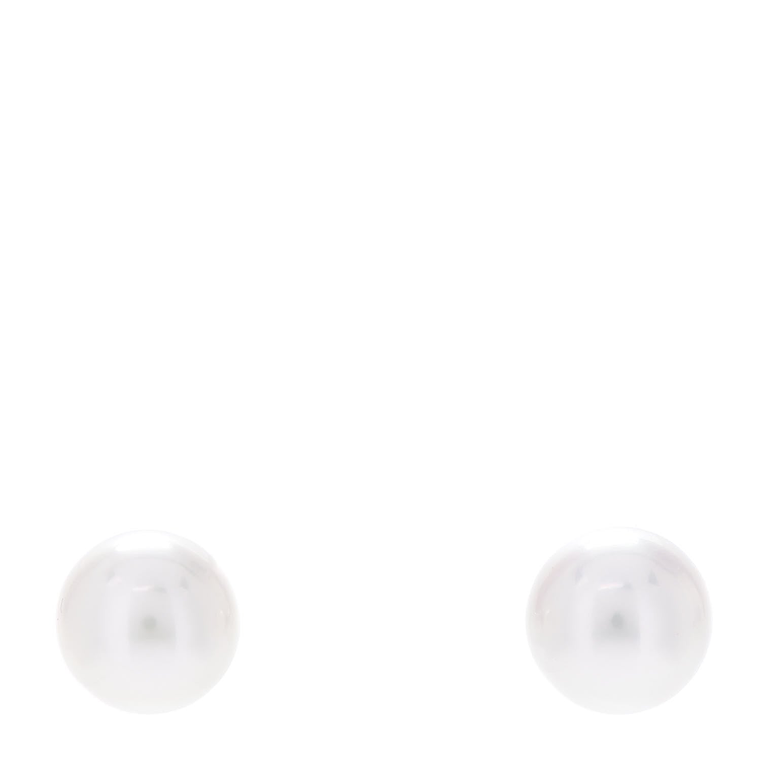Mikimoto 18K White Gold 6.5-7mm Akoya Pearl Stud Earrings 1 of 5