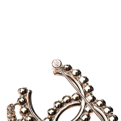 Chanel Metal Crystal Bow-tiful CC Chain Brooch Gold 4 of 5