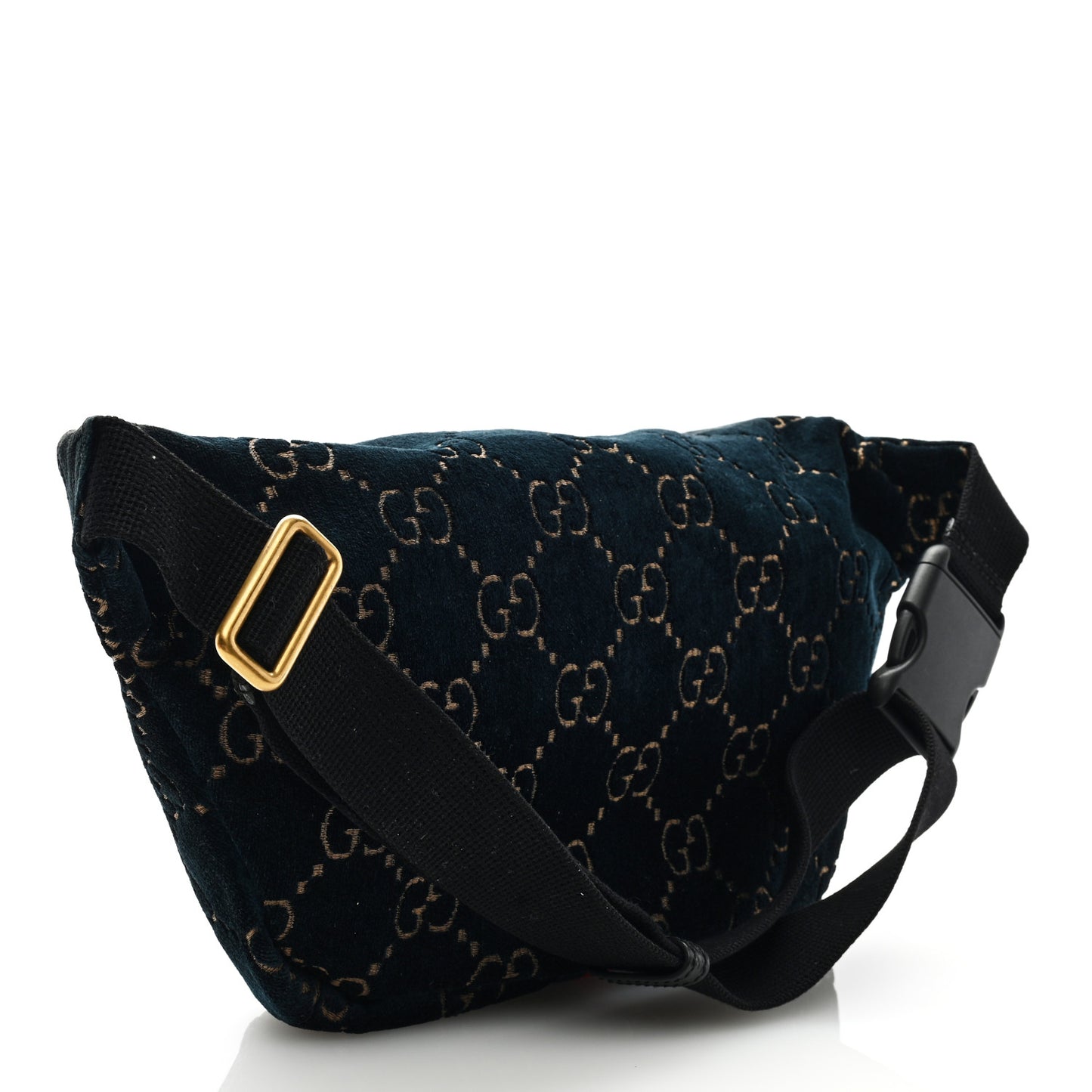 Velvet GG Monogram Web Belt Bag Blue Beige