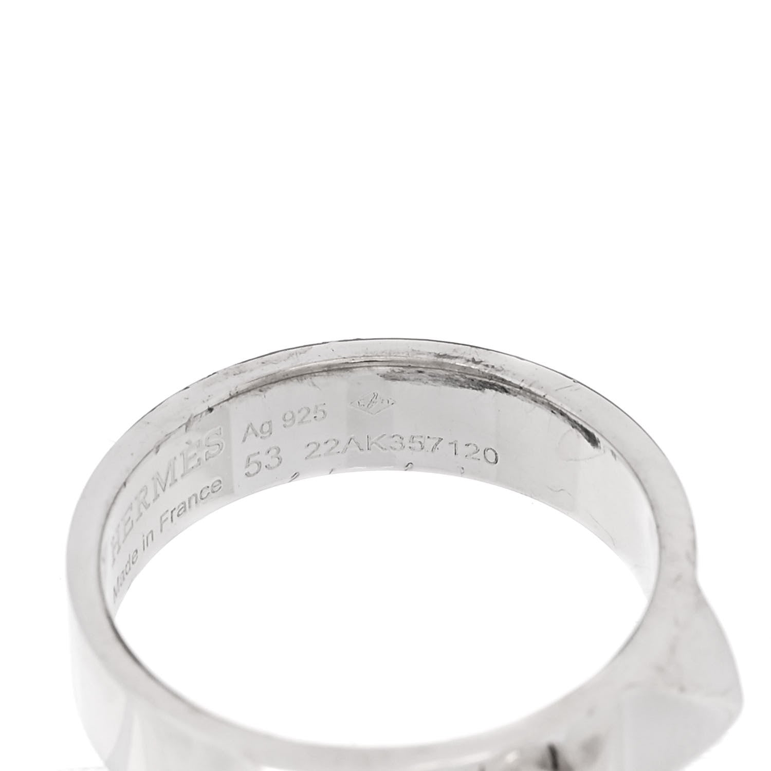 Hermes Sterling Silver PM Collier De Chien Ring 53 6.5 5 of 6