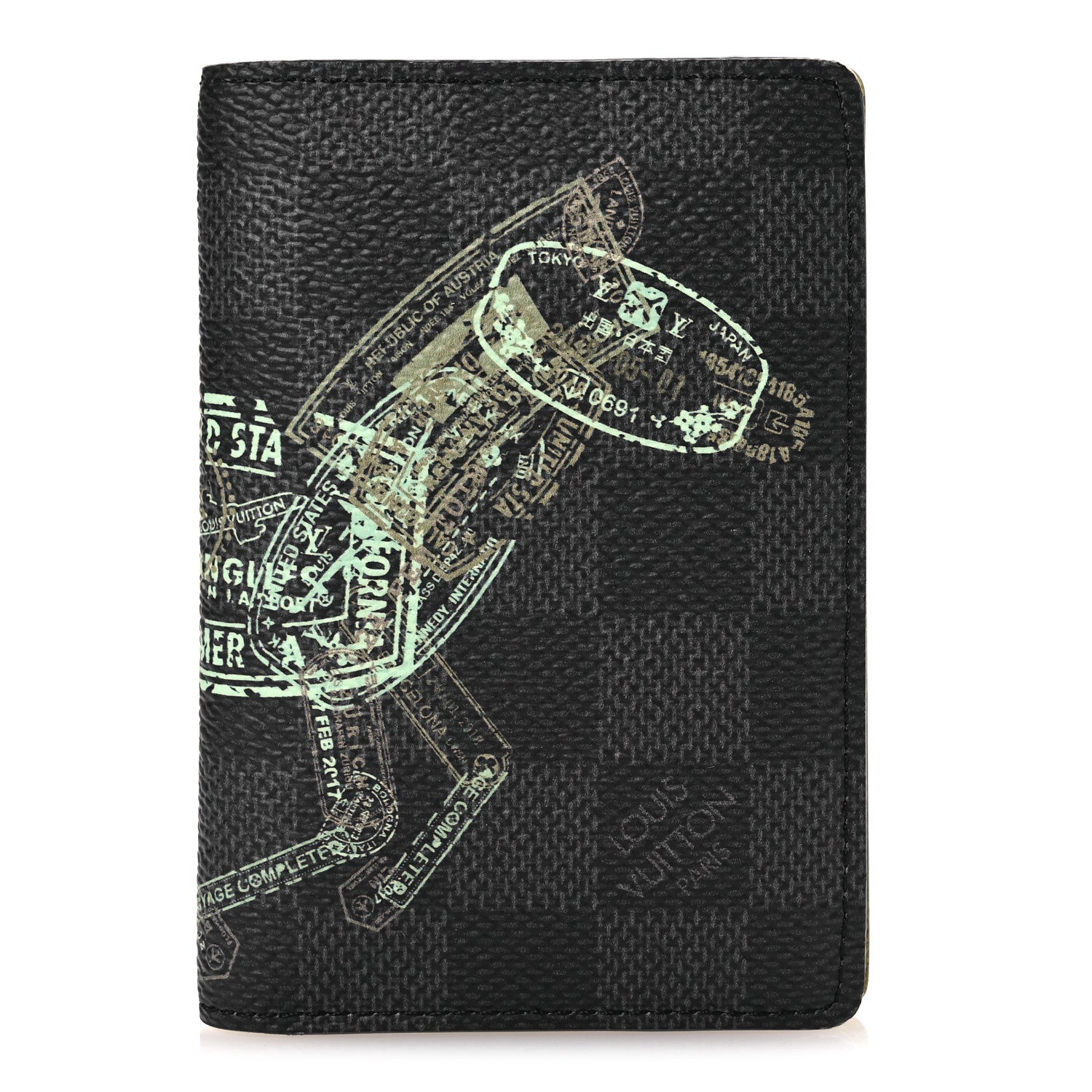 Louis Vuitton Damier Graphite Stamps Pocket Organizer NM 1 of 8