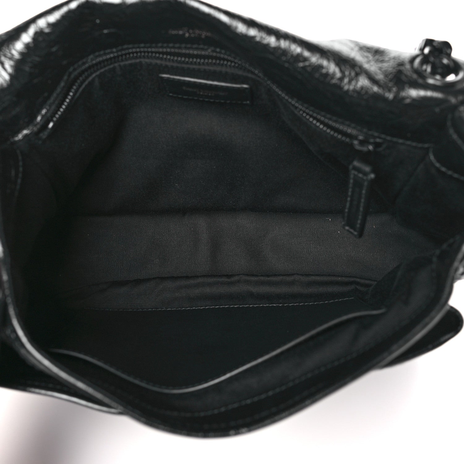 Saint Laurent SAINT LAURENT Crinkled Calfskin Matelasse Monogram Medium Niki Chain Satchel Black 5 of 9