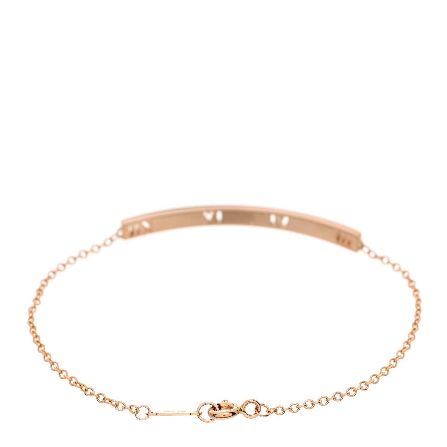 Tiffany 18K Rose Gold Diamond Atlas Bar Pierced Bracelet 2 of 3