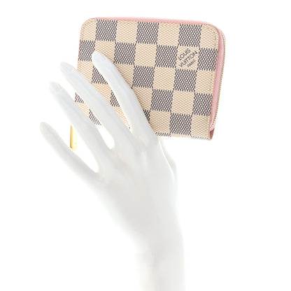 Louis Vuitton Damier Azur Zippy Coin Purse Rose Ballerine 2 of 8