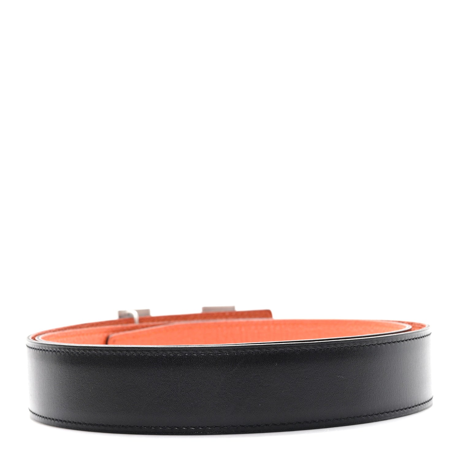 Hermes Box Togo 32mm Martelee Constance Belt 95 38 Black Orange 2 of 5