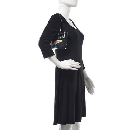 Chanel Canvas Patent Fringe Tote Black 2 of 8