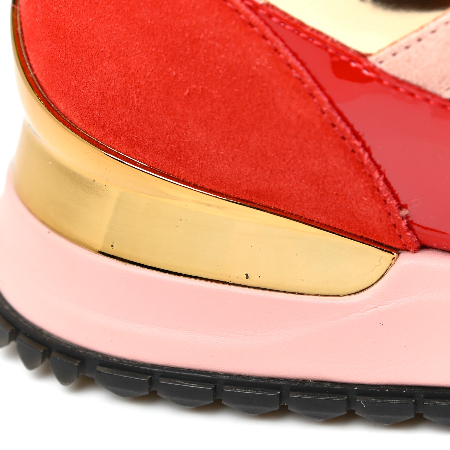 Louis Vuitton Suede Calfskin Run Away Sneakers 38.5 Rouge Pink 14 of 19
