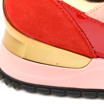 Louis Vuitton Suede Calfskin Run Away Sneakers 38.5 Rouge Pink 14 of 19