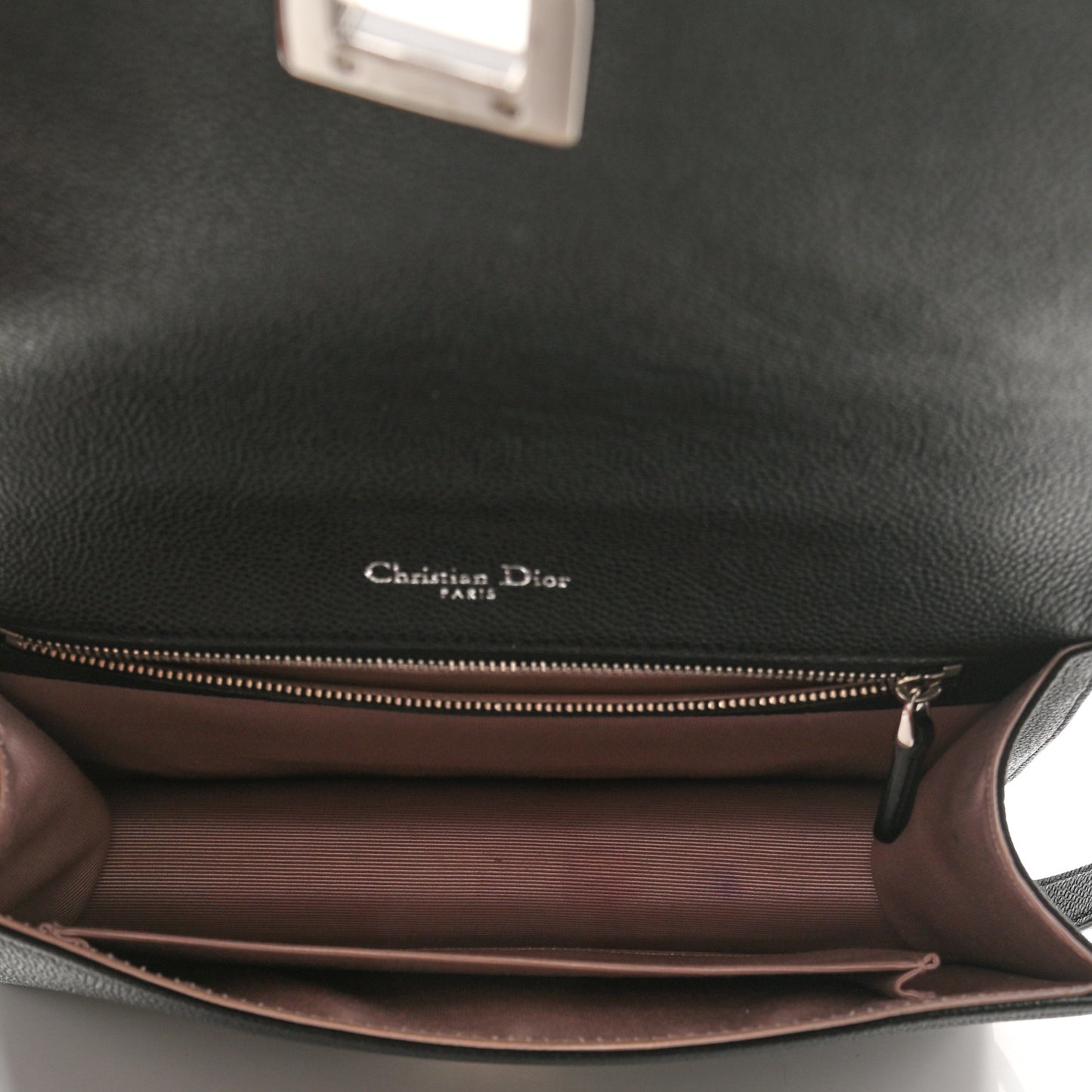 Grained Calfskin Medium Diorama Flap Bag Black