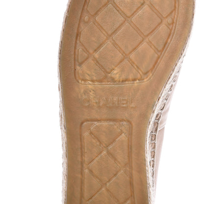Chanel Lambskin CC Espadrilles 38 Beige Black 7 of 9