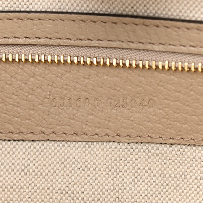 Gucci GG Supreme Monogram Textured Dollar Calfskin Web Medium Ophidia Shopping Tote Beige Mystic White Oatmeal 13 of 21