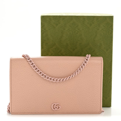 Gucci Dollar Calfskin Enamel Monochrome Mini GG Marmont Chain Wallet Perfect Pink 13 of 13