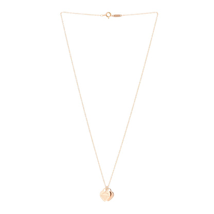 Tiffany 18K Rose Gold Return to Tiffany Mini Double Heart Tag Pendant Necklace 3 of 4