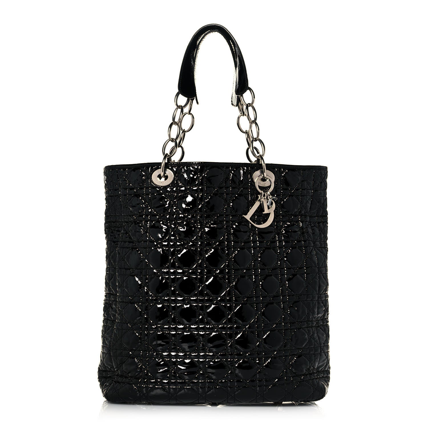Christian Dior Patent Cannage Dior Soft Shopping Tote Black 1 of 14
