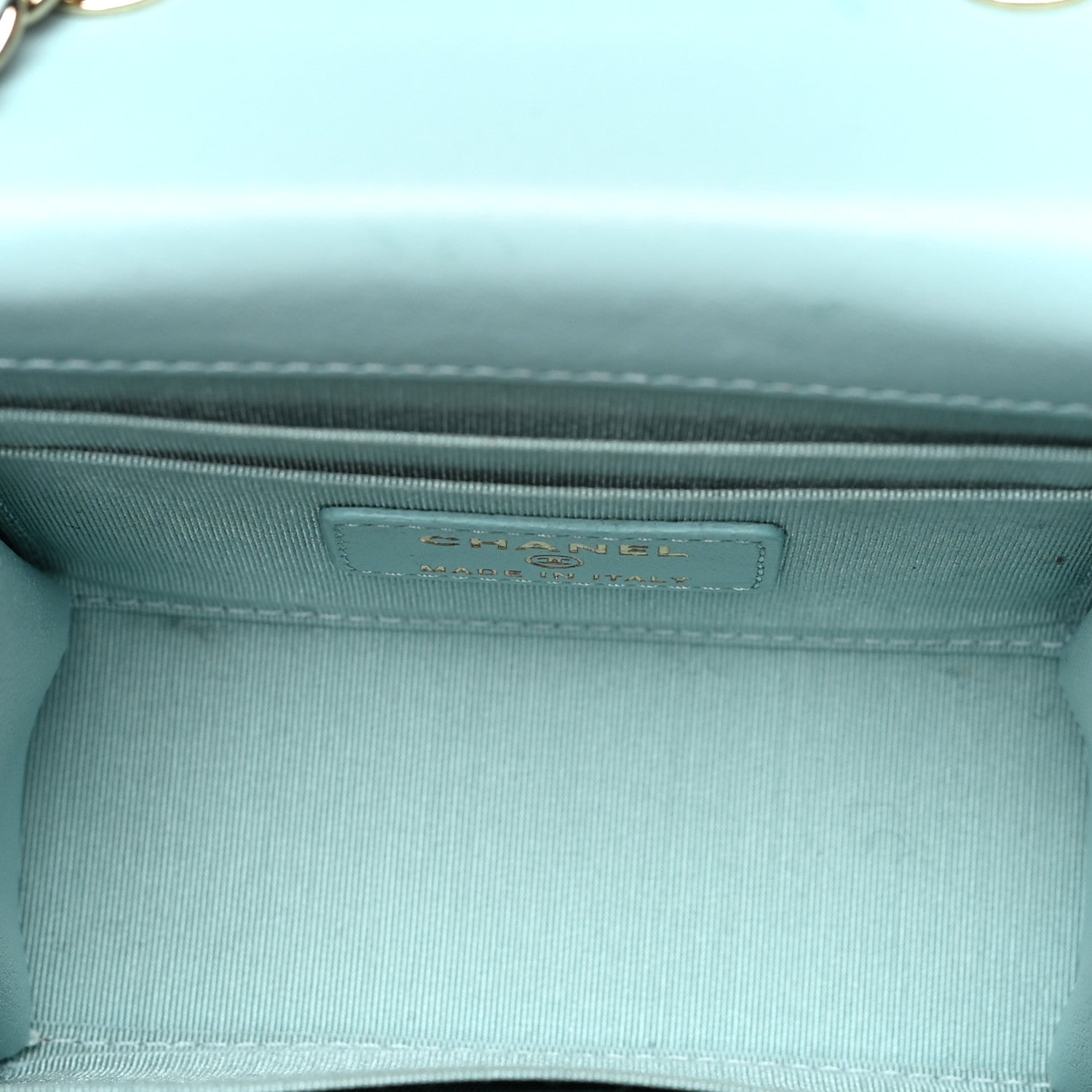 Chanel Lambskin Quilted Mini Trendy CC Chain Wallet Light Blue 4 of 10