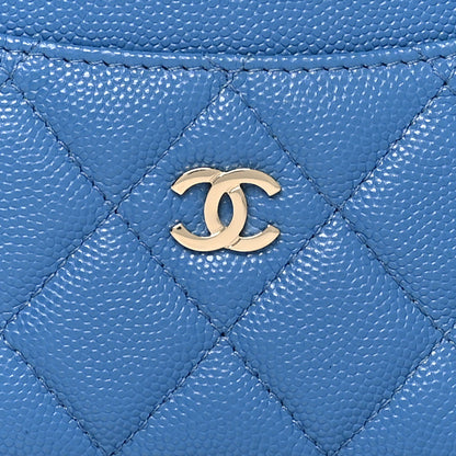 Chanel Caviar Quilted Card Holder Blue 8 of 8