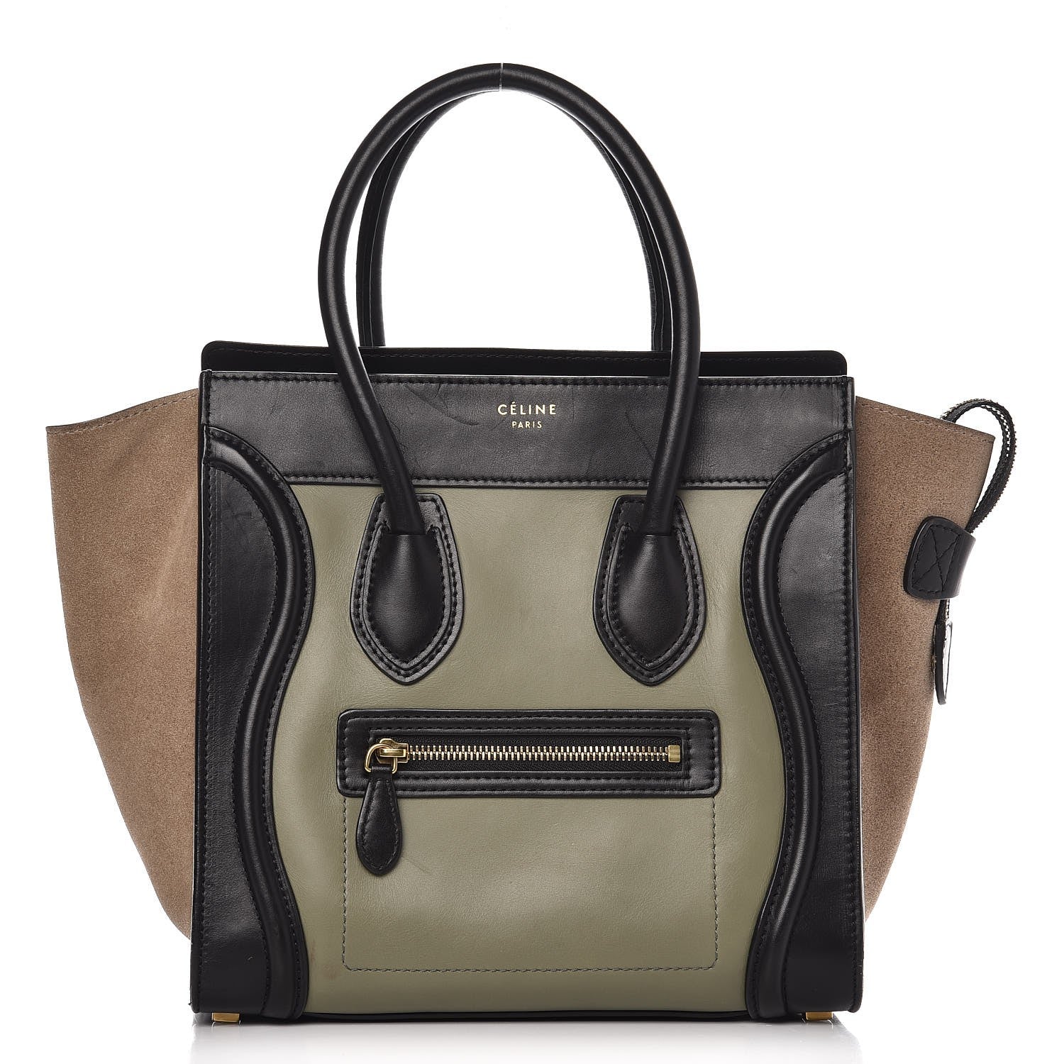 Celine Smooth Calfskin Suede Micro Tri-Color Luggage Almond 1 of 10