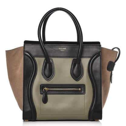 Celine Smooth Calfskin Suede Micro Tri-Color Luggage Almond 1 of 10